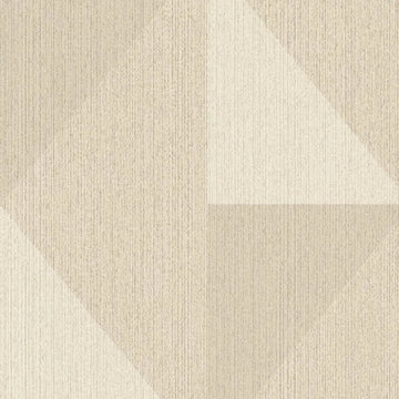 Closeup of a wallpaper showing its Art-Deco, Contemporary, Geometric, Neutrals, Two-tone pattern, color, and subtle texture.