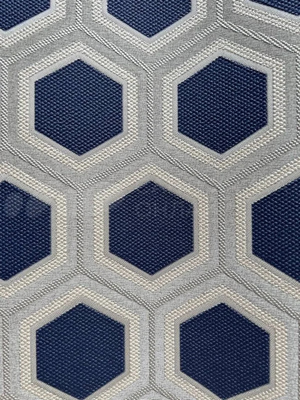 Hexagonal pattern wallpaper with blue and gray colors