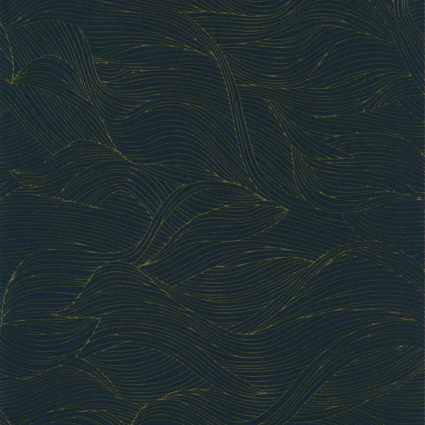 Closeup of a wallpaper showing its Art-Deco, Contemporary, Waves pattern, color, and subtle texture.
