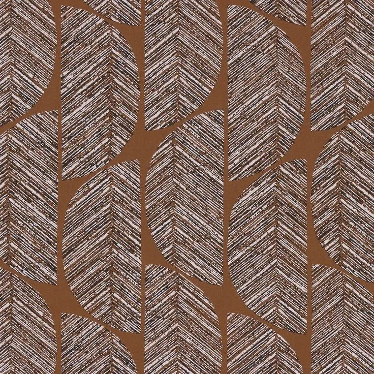 Closeup of a wallpaper showing its Art-Deco, Contemporary, Geometric, Waves pattern, color, and subtle texture.