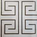 Decorative wallpaper with geometric patterns on a light background
