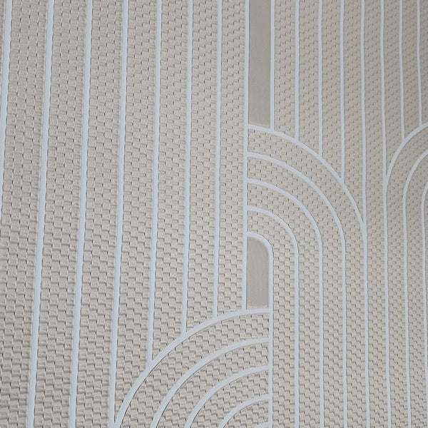 Close-up of a textured wallpaper with geometric patterns