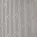 Patterned wallpaper with wavy lines on a gray background