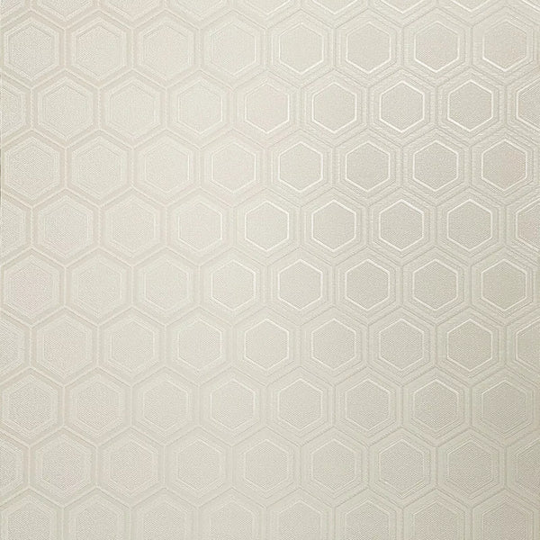 Hexagonal pattern wallpaper on a beige background