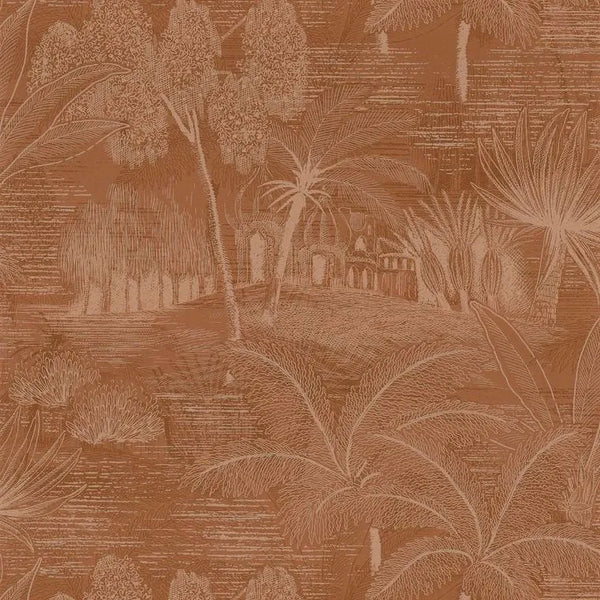 Closeup of a wallpaper showing its Art-Deco, Nature, Neutrals pattern, color, and subtle texture.
