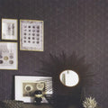 Wallpaper installed in a room showing its full pattern, color