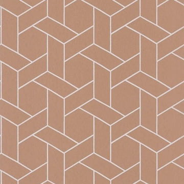 Closeup of a wallpaper showing its Art-Deco, Contemporary, Geometric, Two-tone pattern, color, and subtle texture.