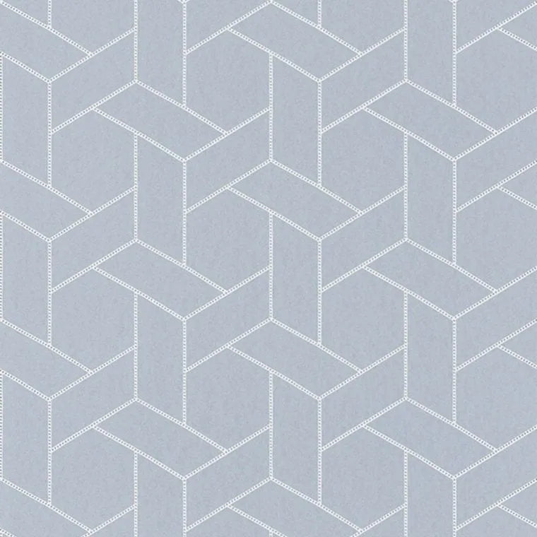 Closeup of a wallpaper showing its Art-Deco, Contemporary, Geometric, Two-tone pattern, color, and subtle texture.