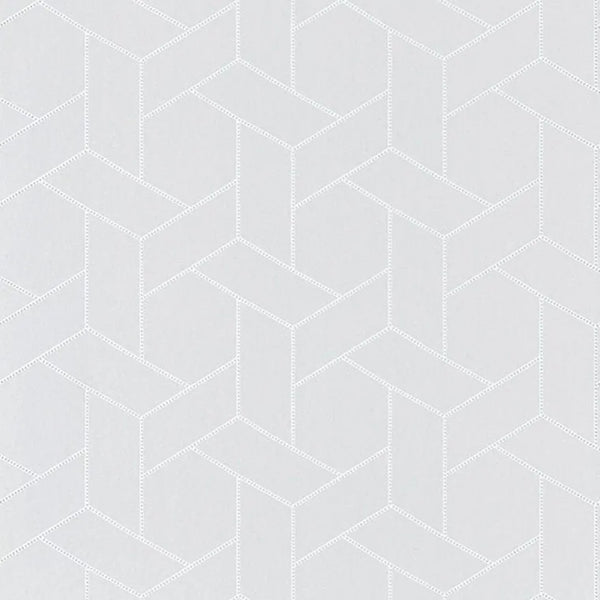 Closeup of a wallpaper showing its Art-Deco, Contemporary, Geometric, Monochrome, Neutrals pattern, color, and subtle texture.