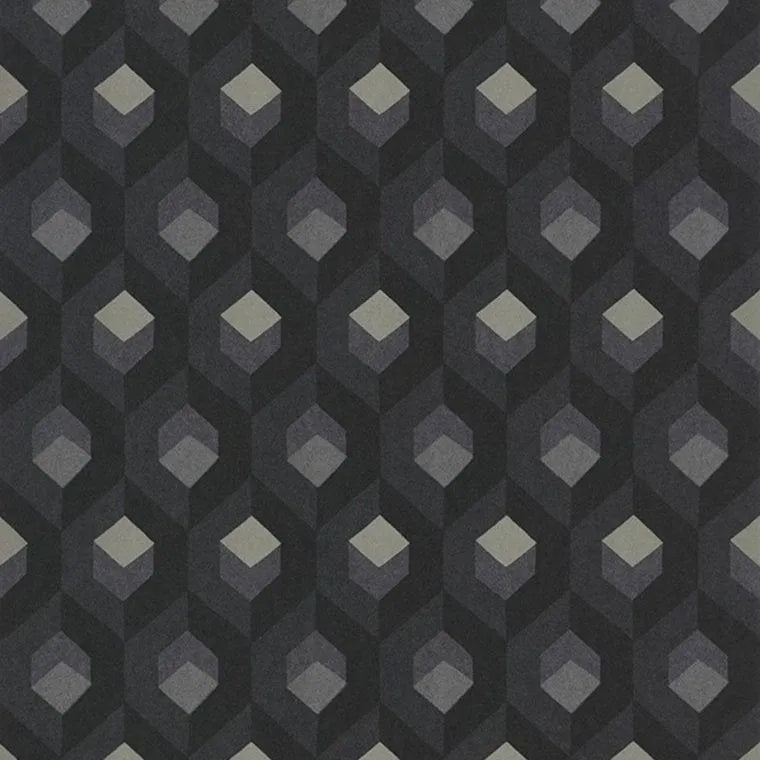 Closeup of a wallpaper showing its Contemporary, Dramatic, Geometric, Multicolour pattern, color, and subtle texture.