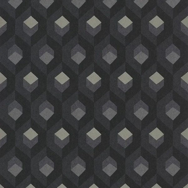 Closeup of a wallpaper showing its Contemporary, Dramatic, Geometric, Multicolour pattern, color, and subtle texture.