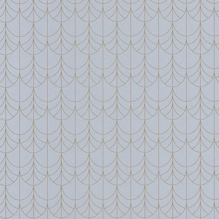 Closeup of a wallpaper showing its Art-Deco, Contemporary, Neutrals, Two-tone pattern, color, and subtle texture.