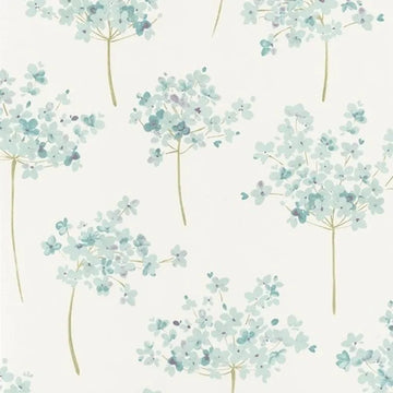 Closeup of a wallpaper showing its Floral, Two-tone pattern, color, and subtle texture.