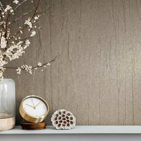 Closeup of a wallpaper showing its Contemporary, Contract, Luxury, Metallic pattern, color, and texture.