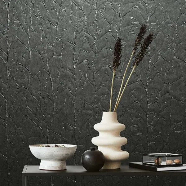 Closeup of a wallpaper showing its Contemporary, Contract, Luxury, Metallic, Unicolour pattern, color, and texture.