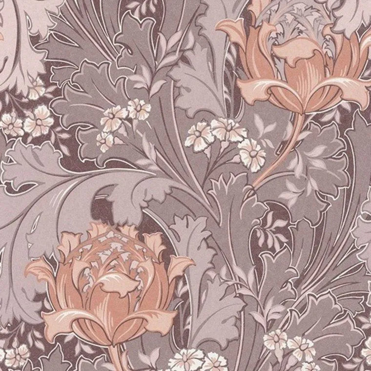 Closeup of a wallpaper showing its Contemporary, Floral, Nature pattern, color, and subtle texture.