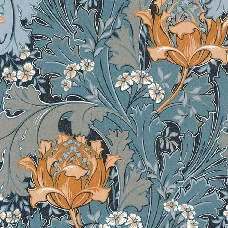 Closeup of a wallpaper showing its Contemporary, Floral, Nature pattern, color, and subtle texture.