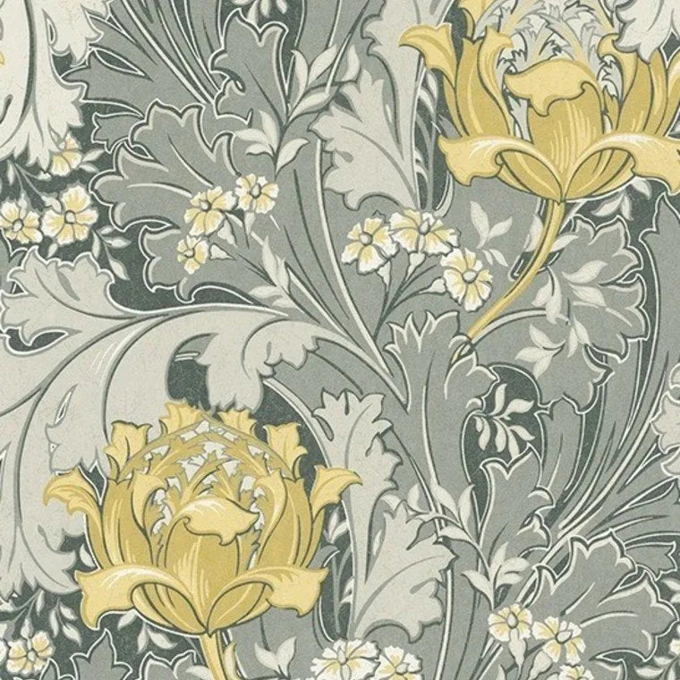 Closeup of a wallpaper showing its Contemporary, Floral, Nature pattern, color, and subtle texture.