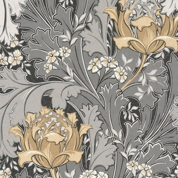 Closeup of a wallpaper showing its Contemporary, Floral, Nature pattern, color, and subtle texture.