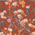 Closeup of a wallpaper showing its Contemporary, Floral, Multicolour, Nature pattern, color, and subtle texture.