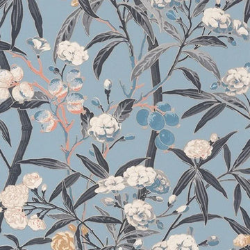 Closeup of a wallpaper showing its Contemporary, Floral, Multicolour, Nature pattern, color, and subtle texture.