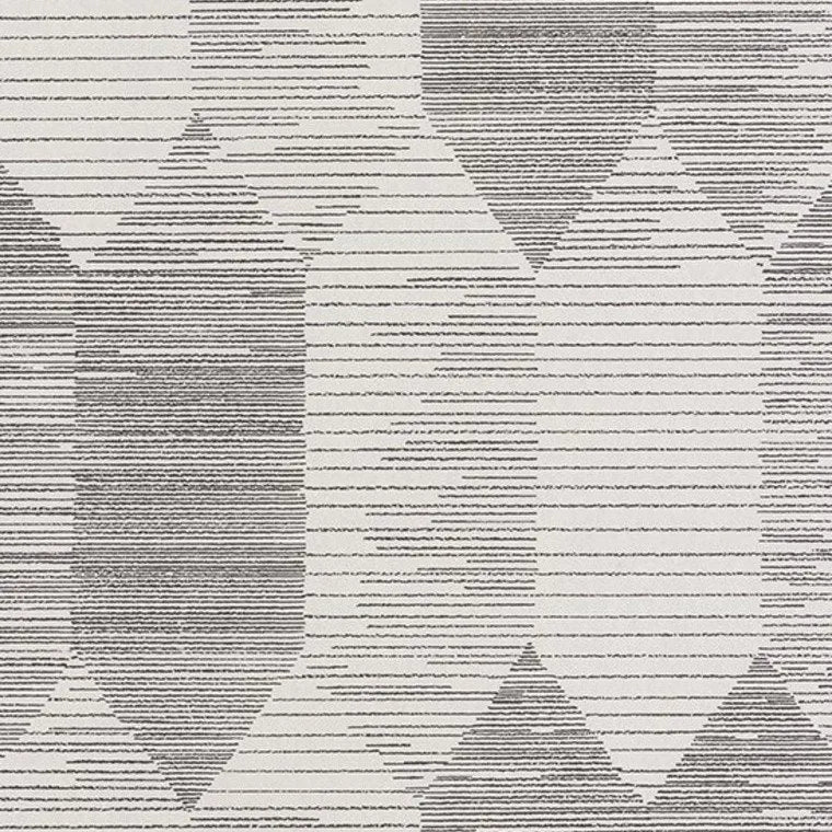 Closeup of a wallpaper showing its Art-Deco, Contemporary, Geometric, Monochrome, Two-tone pattern, color, and subtle texture.