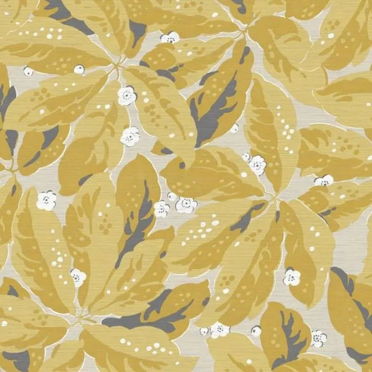 Closeup of a wallpaper showing its Contemporary, Floral, Nature, Two-tone pattern, color, and subtle texture.