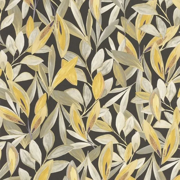 Closeup of a wallpaper showing its Contemporary, Floral, Multicolour, Nature, Two-tone pattern, color, and subtle texture.