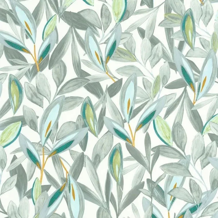 Closeup of a wallpaper showing its Contemporary, Floral, Multicolour, Nature pattern, color, and subtle texture.