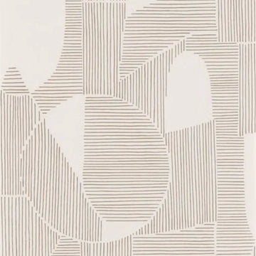 Closeup of a wallpaper showing its Contemporary, Geometric, Neutrals, Two-tone pattern, color, and subtle texture.