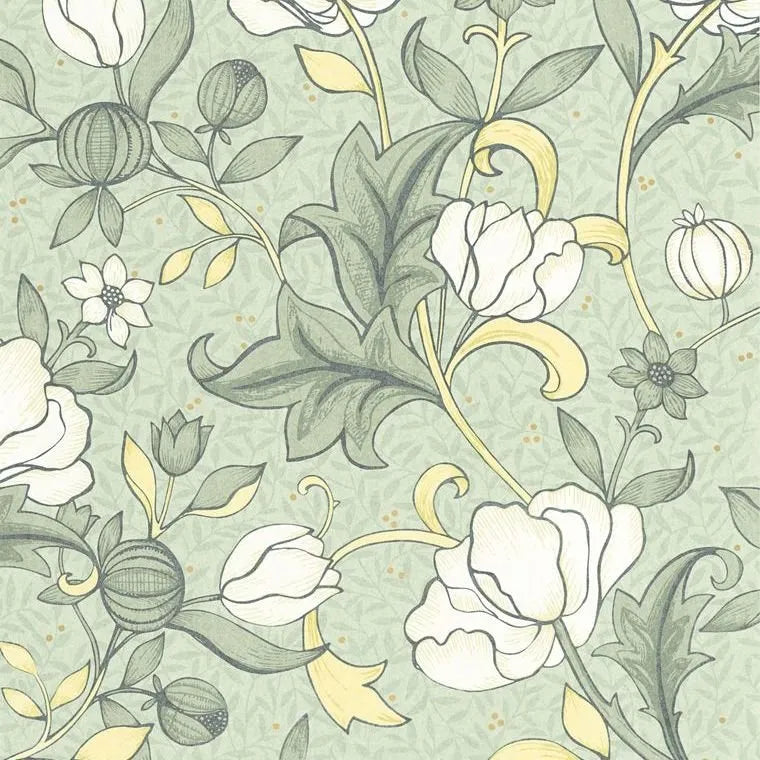 Closeup of a wallpaper showing its Contemporary, Floral, Nature, Pastels pattern, color, and subtle texture.