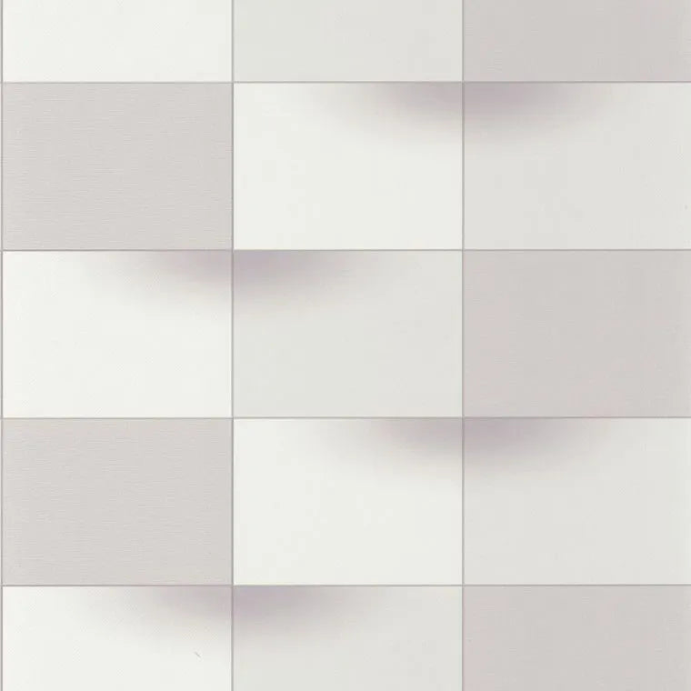 Closeup of a wallpaper showing its Contemporary, Geometric, Monochrome, Neutrals, Two-tone pattern, color, and subtle texture.