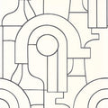 Closeup of a wallpaper showing its Art-Deco, Contemporary, Monochrome, Neutrals, Two-tone pattern, color, and subtle texture.