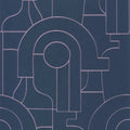 Closeup of a wallpaper showing its Art-Deco, Contemporary, Two-tone pattern, color, and subtle texture.