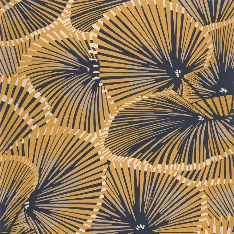 Closeup of a wallpaper showing its Contemporary, Floral, Two-tone pattern, color, and subtle texture.