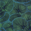 Closeup of a wallpaper showing its Contemporary, Dramatic, Floral, Two-tone pattern, color, and subtle texture.