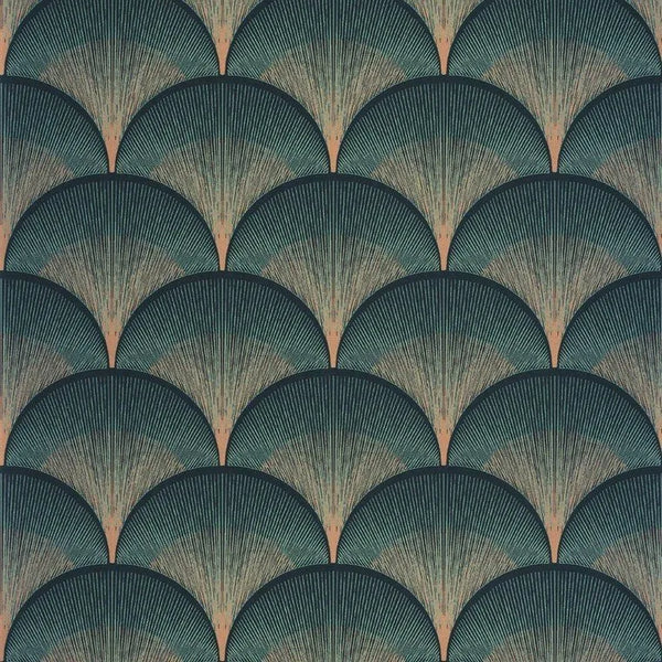 Closeup of a wallpaper showing its Art-Deco, Contemporary, Dramatic, Two-tone pattern, color, and subtle texture.