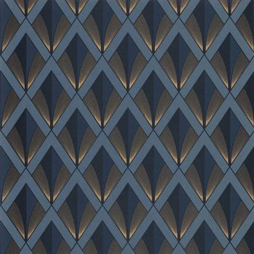 Closeup of a wallpaper showing its Art-Deco, Contemporary, Dramatic, Geometric, Two-tone pattern, color, and subtle texture.