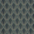 Closeup of a wallpaper showing its Art-Deco, Contemporary, Dramatic, Geometric, Two-tone pattern, color, and subtle texture.