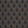 Closeup of a wallpaper showing its Art-Deco, Contemporary, Dramatic, Geometric, Two-tone pattern, color, and subtle texture.