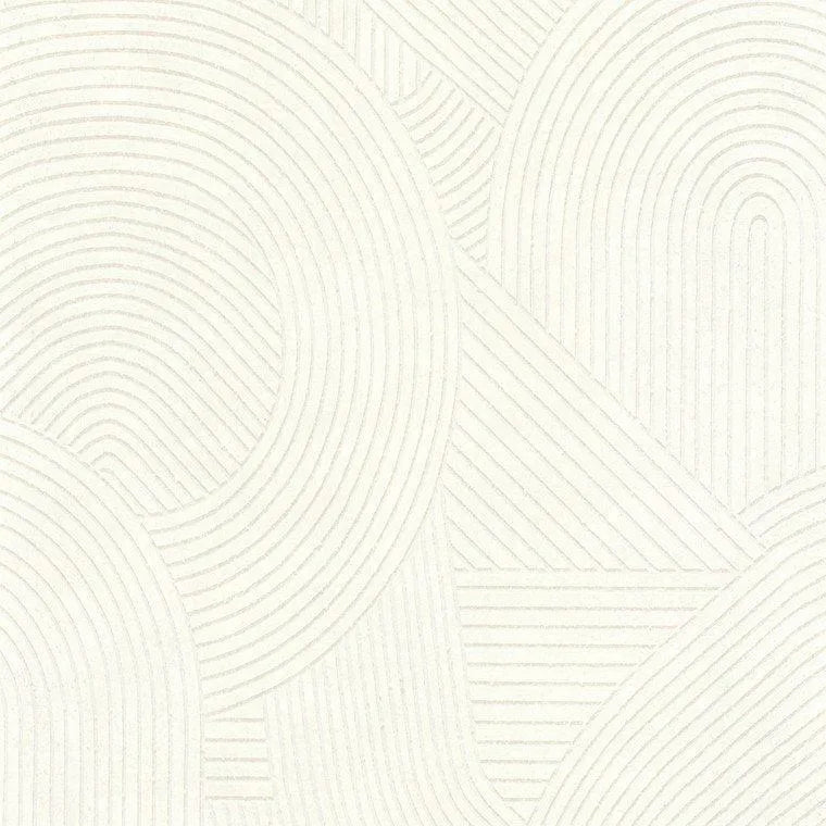 Closeup of a wallpaper showing its Art-Deco, Contemporary, Geometric, Monochrome, Neutrals, Unicolour pattern, color, and subtle texture.