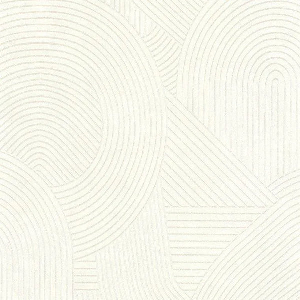 Closeup of a wallpaper showing its Art-Deco, Contemporary, Geometric, Monochrome, Neutrals, Unicolour pattern, color, and subtle texture.