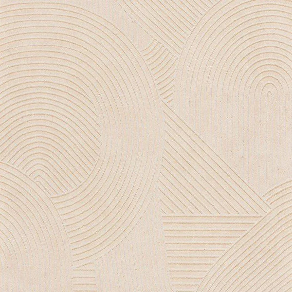 Closeup of a wallpaper showing its Art-Deco, Contemporary, Geometric, Neutrals, Unicolour pattern, color, and subtle texture.