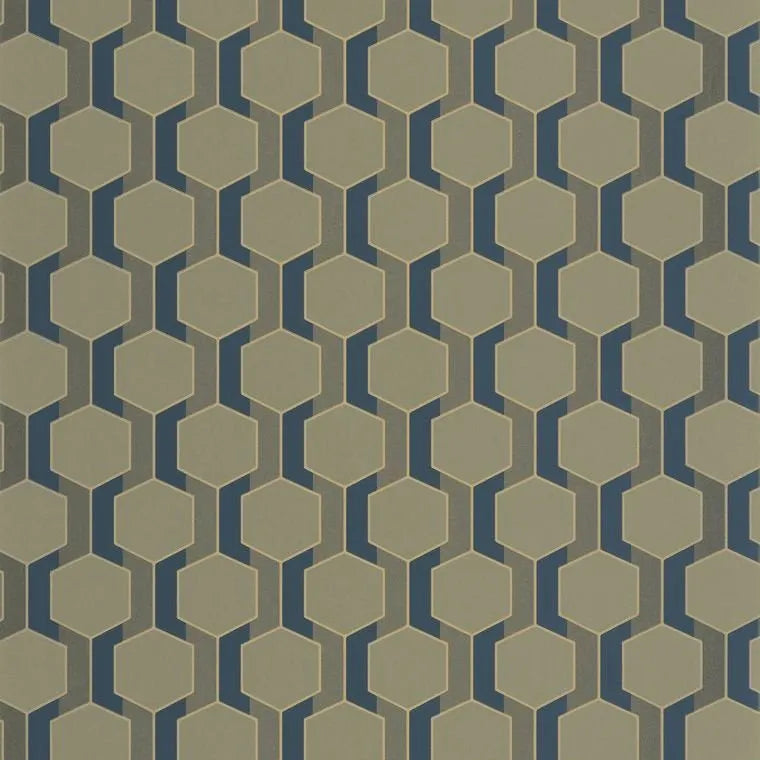 Closeup of a wallpaper showing its Art-Deco, Contemporary, Dramatic, Geometric, Two-tone pattern, color, and subtle texture.