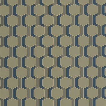 Closeup of a wallpaper showing its Art-Deco, Contemporary, Dramatic, Geometric, Two-tone pattern, color, and subtle texture.