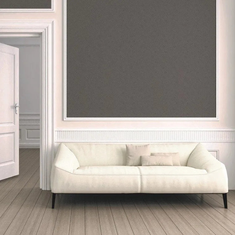 Closeup of a wallpaper showing its Contemporary, Cream, Geometric, Neutrals, Plain pattern, color, and subtle texture.