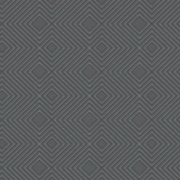 Closeup of a wallpaper showing its Black, Contemporary, Geometric, Monochrome, Plain pattern, color, and subtle texture.