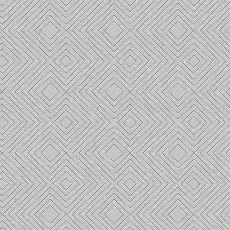 Closeup of a wallpaper showing its Contemporary, Geometric, Grey, Neutrals, Plain, Silver pattern, color, and subtle texture.