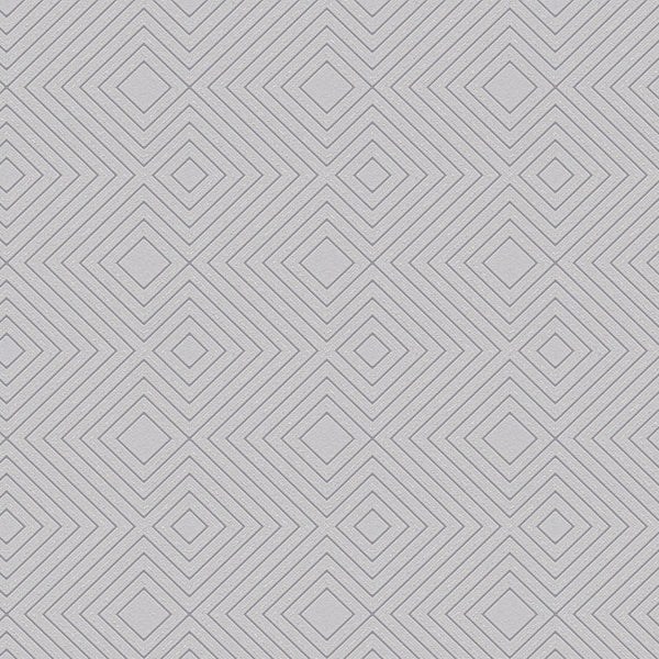 Closeup of a wallpaper showing its Contemporary, Geometric, Grey, Neutrals, Plain, Silver pattern, color, and subtle texture.