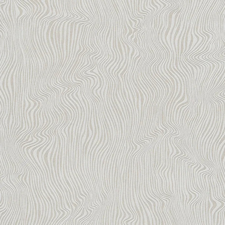 Closeup of a wallpaper showing its Contemporary, Grey, Neutrals, Plain, Waves pattern, color, and subtle texture.